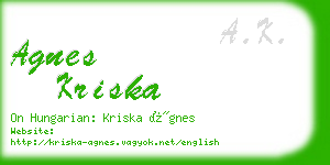 agnes kriska business card